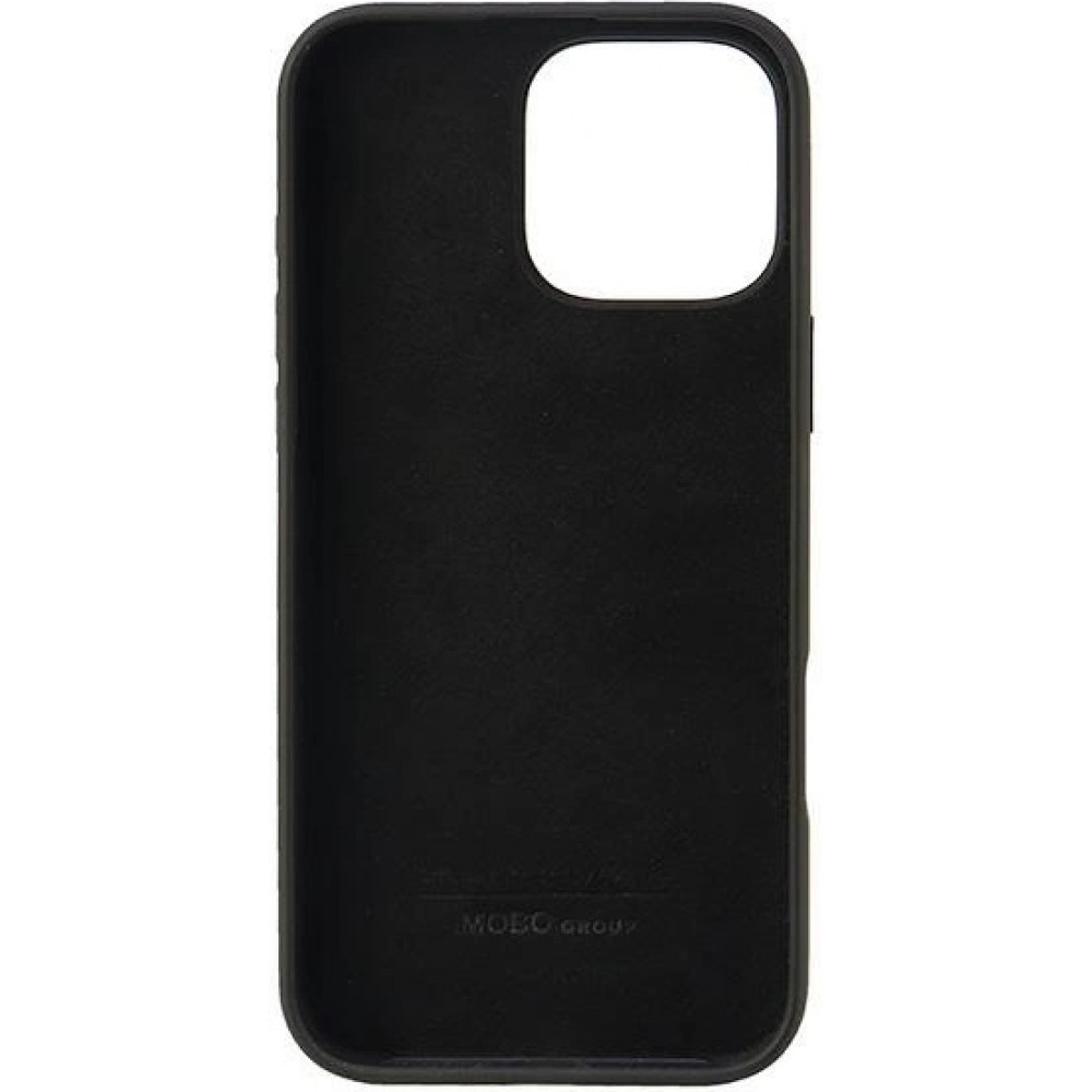 Coque iPhone 16 Pro Max - Audi silicone Soft Touch avec logo - Noir