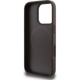 Coque iPhone 16 Pro Max - Guess monogramme Peony avec MagSafe - Brun