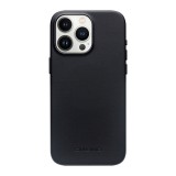 Coque iPhone 16 Pro Max - Qialino cuir véritable (compatible MagSafe) - Noir