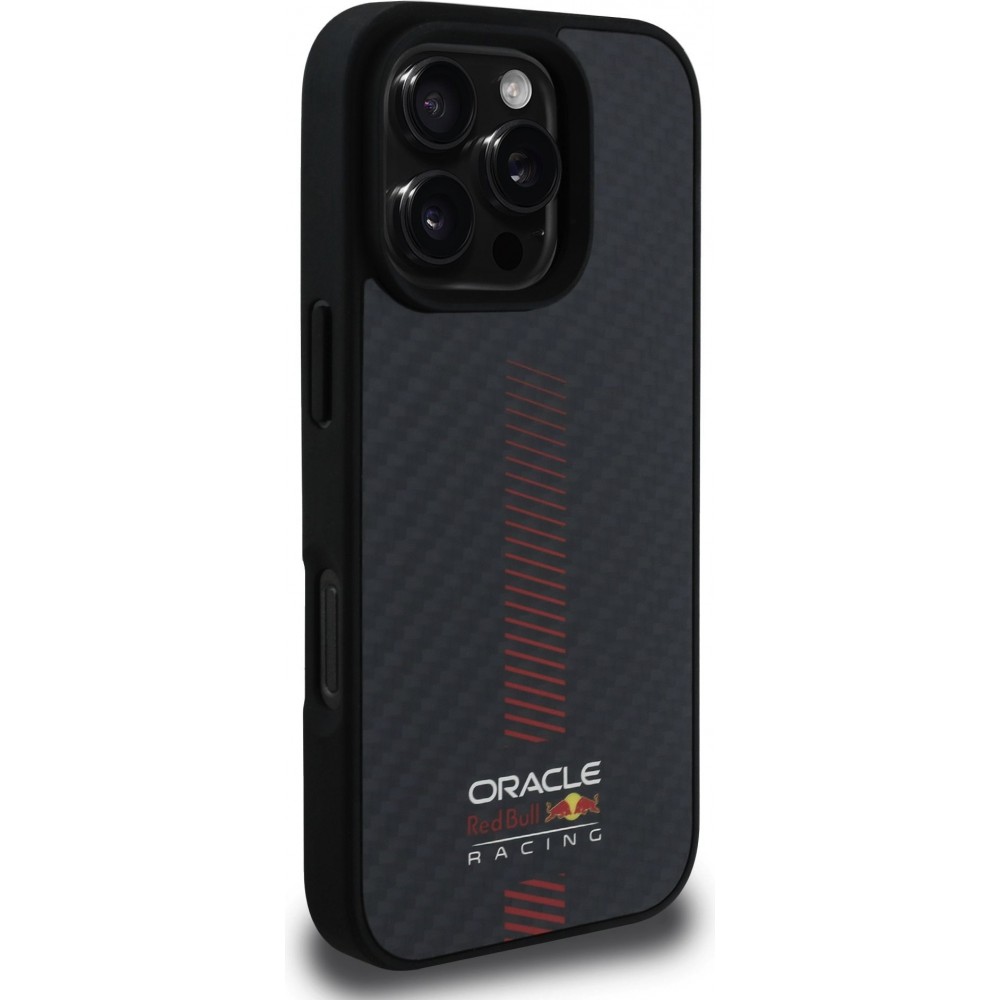 Coque iPhone 16 Pro Max - Red Bull Racing Carbon Powerbar MagSafe - Noir