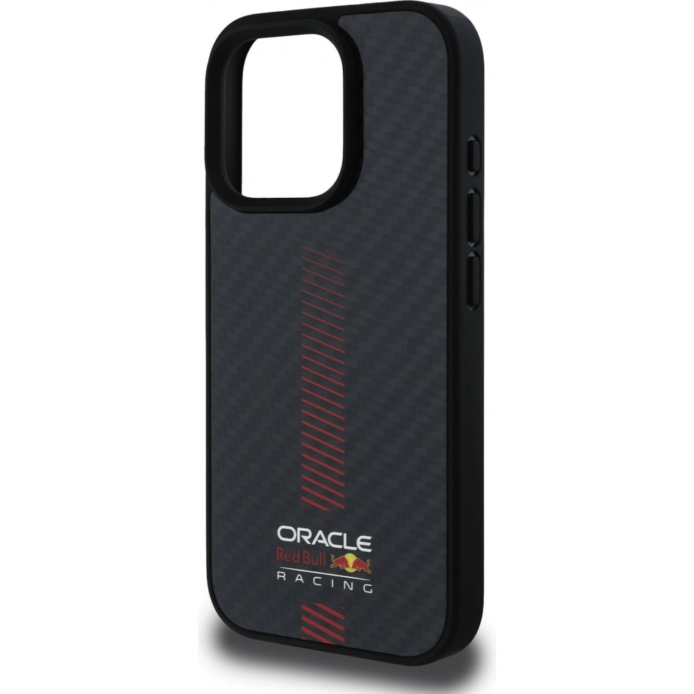 Coque iPhone 16 Pro - Red Bull Racing Carbon Powerbar MagSafe - Noir