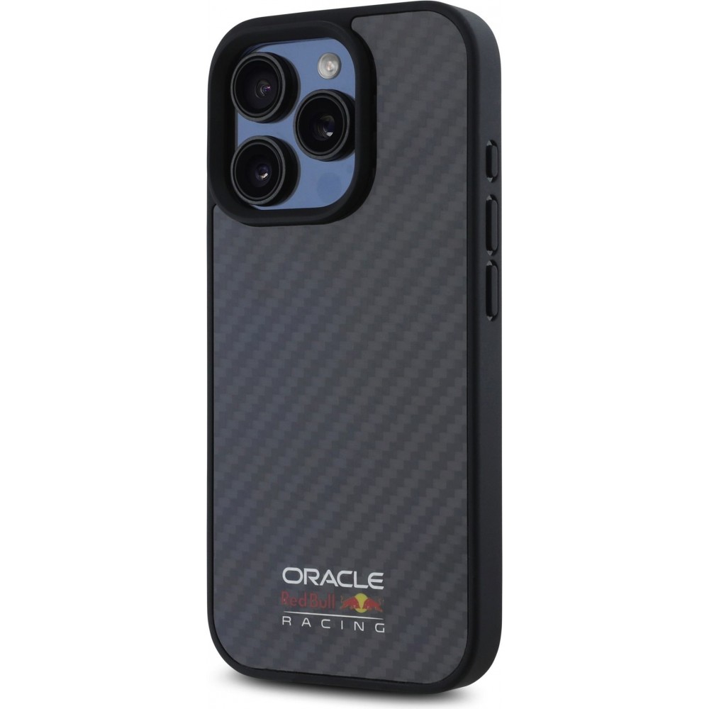 iPhone 16 Pro Max Case Hülle - Red Bull Racing Simple Carbon mit Logo MagSafe - Schwarz