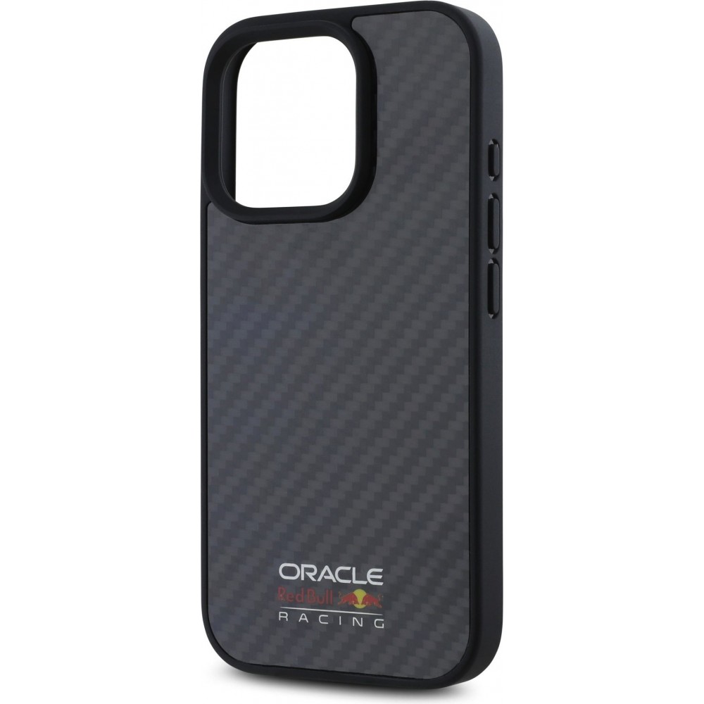iPhone 16 Pro Max Case Hülle - Red Bull Racing Simple Carbon mit Logo MagSafe - Schwarz