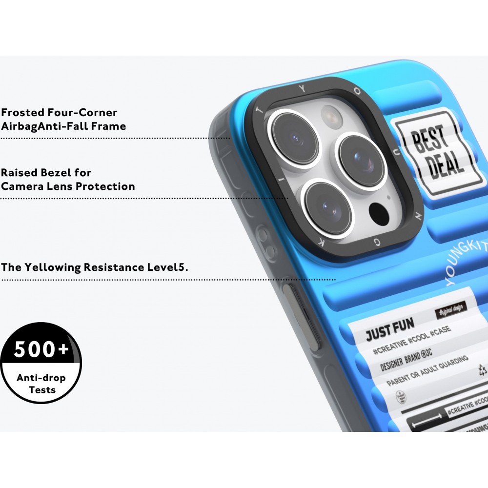 Coque iPhone 16 Pro Max - Youngkit Glow Luggage-Inspired - Orange