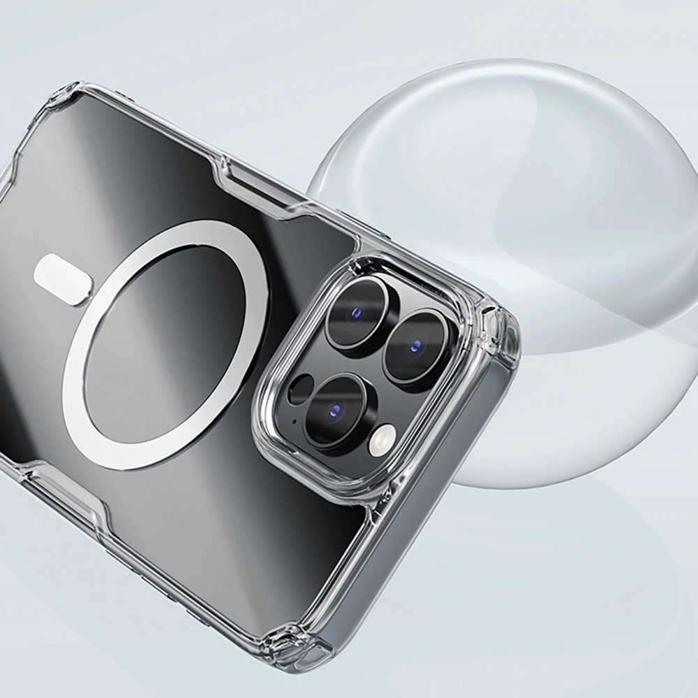 Coque iPhone 16 Pro - Nillkin Magnetic Nature Pro avec MagSafe - Transparent