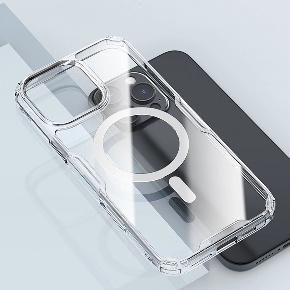 Coque iPhone 16 Pro - Nillkin Magnetic Nature Pro avec MagSafe - Transparent