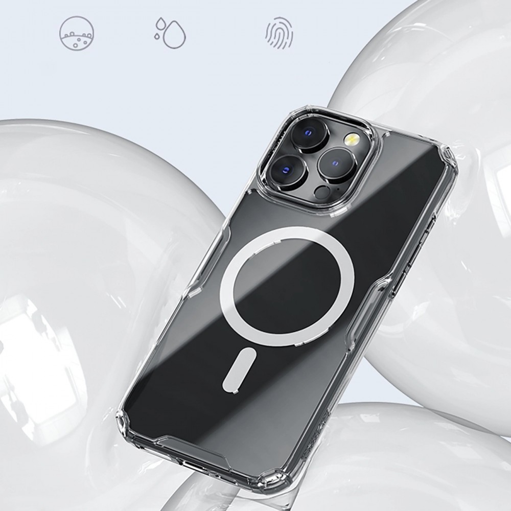 Coque iPhone 16 Pro - Nillkin Magnetic Nature Pro avec MagSafe - Transparent