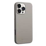 Coque iPhone 16 Pro - Qialino cuir véritable (compatible MagSafe) - Gris