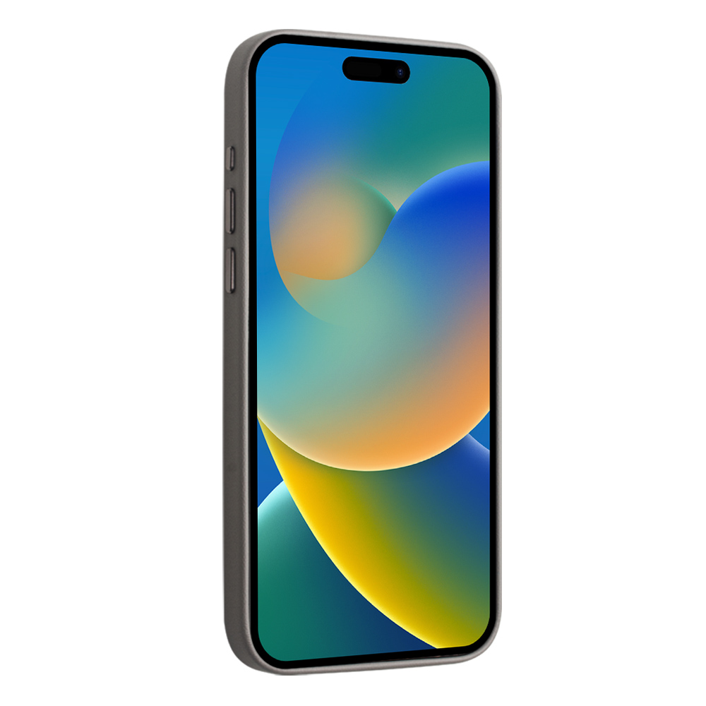 Coque iPhone 16 Pro - Qialino cuir véritable (compatible MagSafe) - Gris