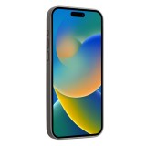 Coque iPhone 16 Pro - Qialino cuir véritable (compatible MagSafe) - Gris