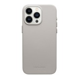 Coque iPhone 16 Pro - Qialino cuir véritable (compatible MagSafe) - Gris