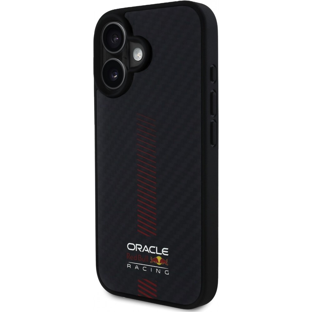 Coque iPhone 16 - Red Bull Racing Carbon Powerbar MagSafe - Noir