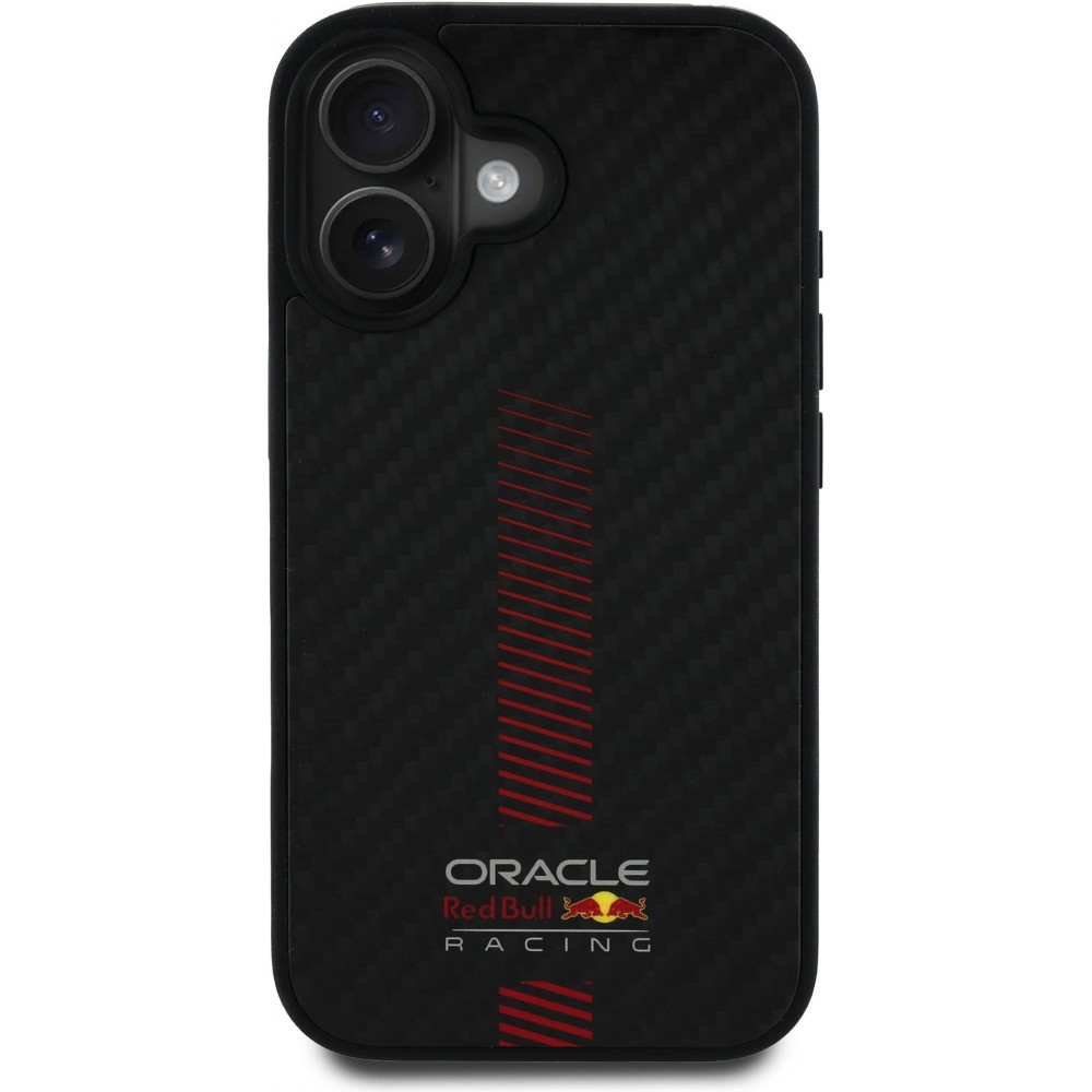 Coque iPhone 16 - Red Bull Racing Carbon Powerbar MagSafe - Noir