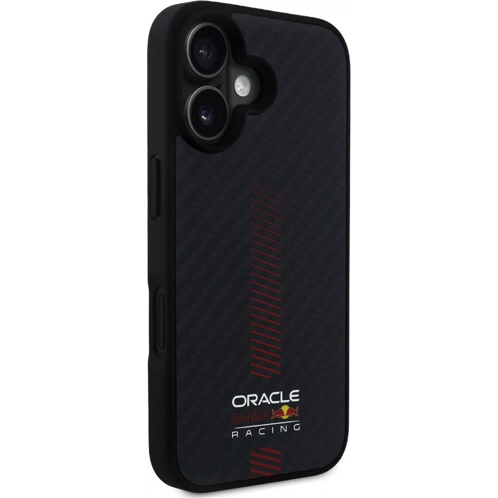 Coque iPhone 16 - Red Bull Racing Carbon Powerbar MagSafe - Noir
