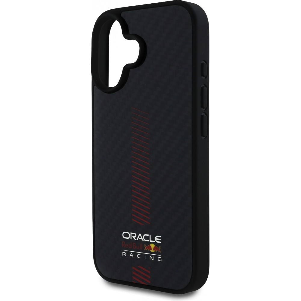 Coque iPhone 16 - Red Bull Racing Carbon Powerbar MagSafe - Noir