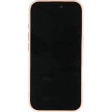 Coque iPhone 16 - Silicone Mat Coeur doré - Rose