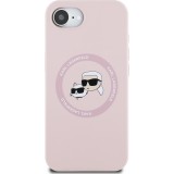 iPhone 16e Case H&uuml;lle - Karl Lagerfeld Choupette Silikon Soft Touch mit MagSafe - Rosa