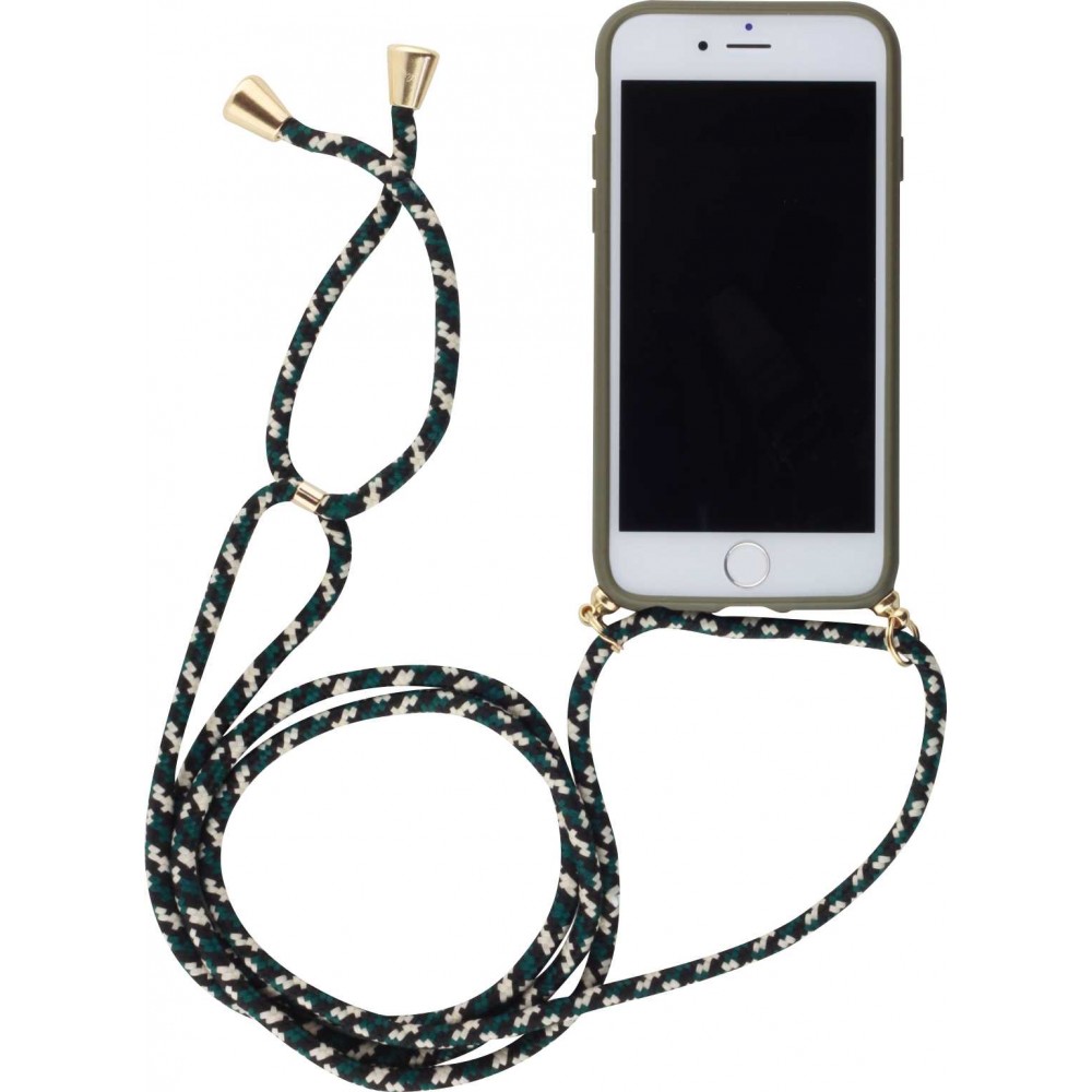 Coque iPhone Xs Max - Bio Eco-Friendly nature avec cordon collier - Vert foncé