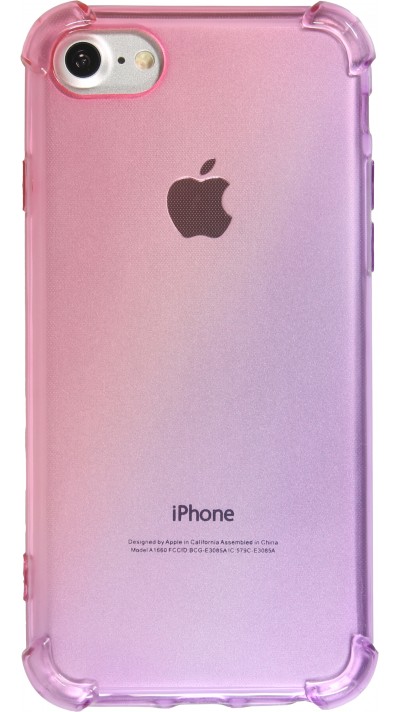 Coque iPhone 7 / 8 / SE (2020, 2022) - Bumper Rainbow Silicone anti-choc avec bords protégés -  rose - Violet