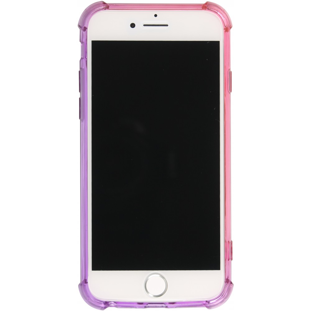 Coque iPhone 7 / 8 / SE (2020, 2022) - Bumper Rainbow Silicone anti-choc avec bords protégés -  rose - Violet