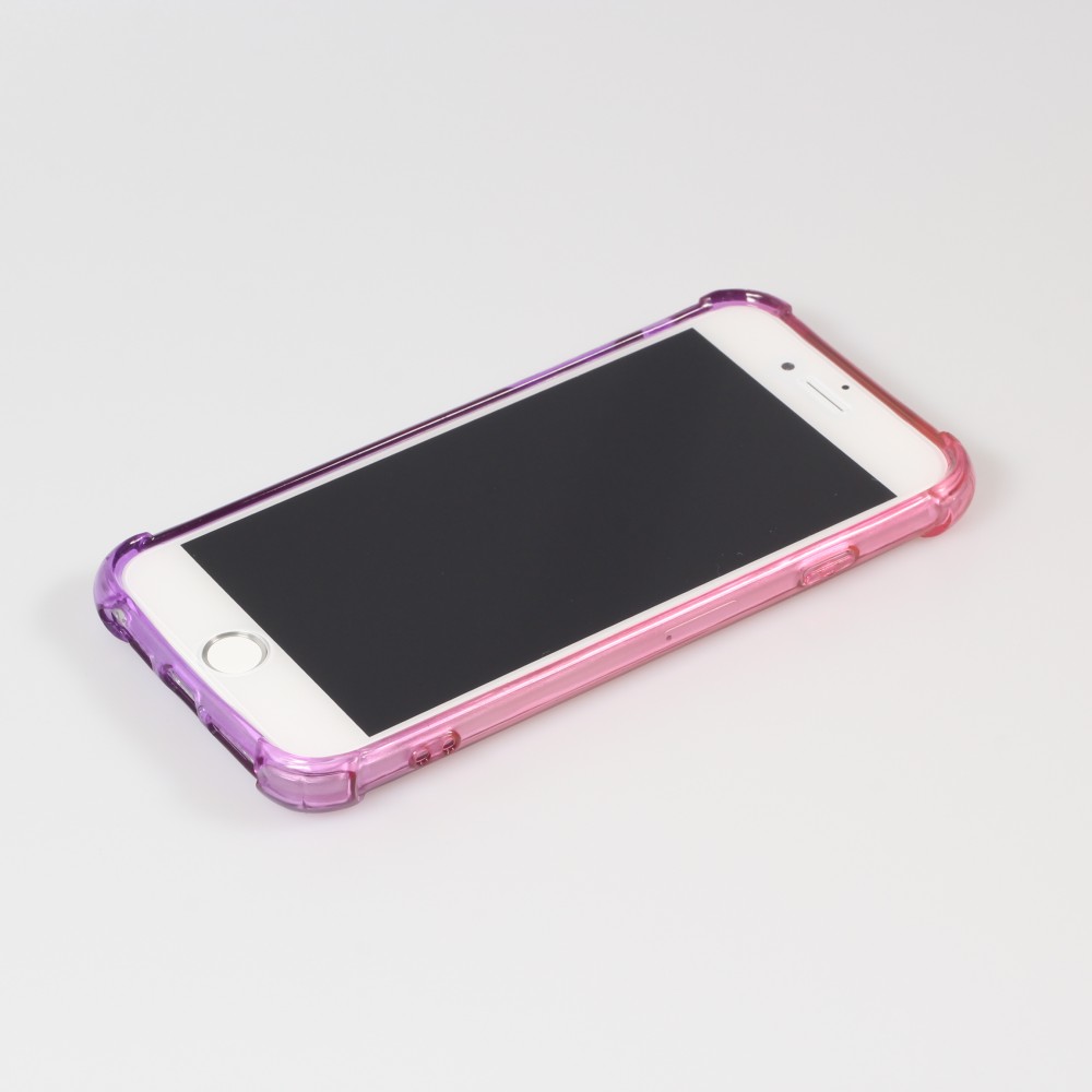 Coque iPhone 7 / 8 / SE (2020, 2022) - Bumper Rainbow Silicone anti-choc avec bords protégés -  rose - Violet