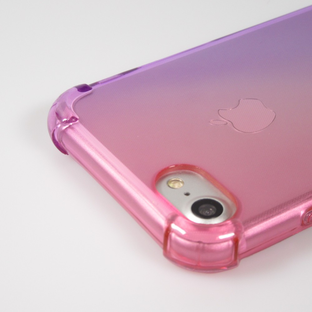Coque iPhone 7 / 8 / SE (2020, 2022) - Bumper Rainbow Silicone anti-choc avec bords protégés -  rose - Violet
