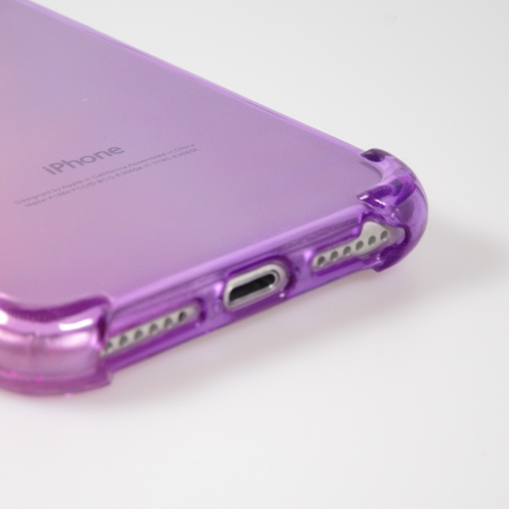 Coque iPhone 7 / 8 / SE (2020, 2022) - Bumper Rainbow Silicone anti-choc avec bords protégés -  rose - Violet