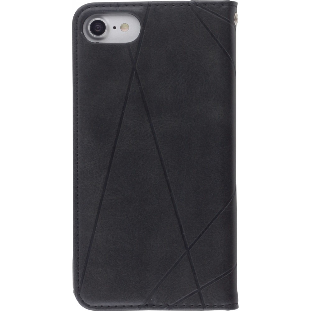 Coque iPhone 7 / 8 / SE (2020, 2022) - Flip Géometrique - Noir
