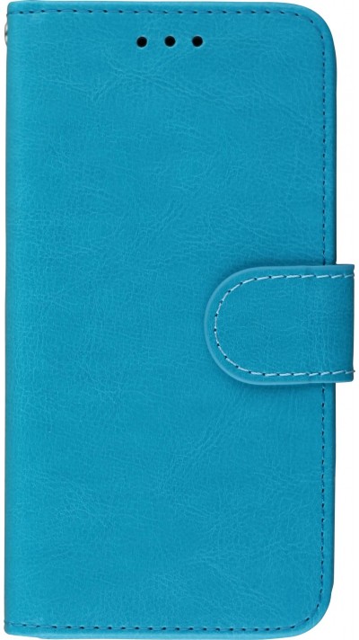 Coque iPhone X / Xs - Premium Flip cuir lisse porte-cartes - Turquoise