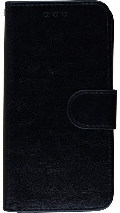 Coque iPhone X / Xs - Premium Flip cuir lisse porte-cartes - Noir