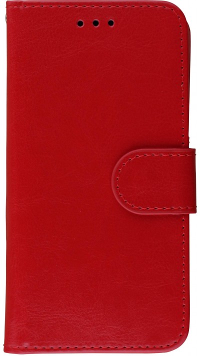Coque iPhone X / Xs - Premium Flip cuir lisse porte-cartes - Rouge