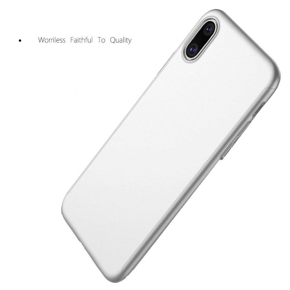 Hülle iPhone Xs Max - 360° Full Body - Silber
