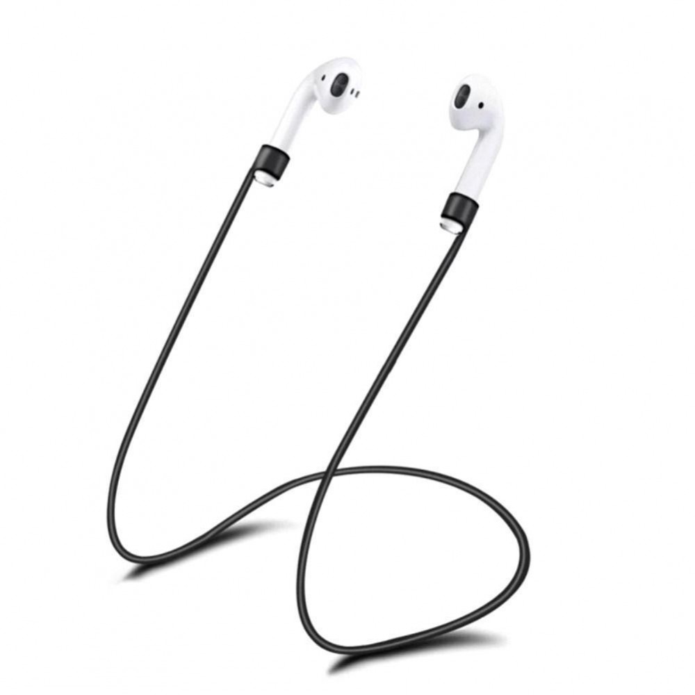 Lanière d'écouteur anti-perte en silicone - Noir - AirPods 1 / 2 / Pro