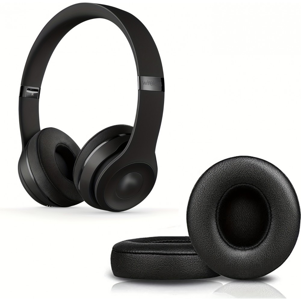 Coussinets oreillettes remplacement pour casque Beats Solo 2 / 3 (set de 2 pièces) - Noir