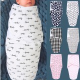 Couverture d'emmaillotage enveloppante sommeil pour bébé (0-3 mois) avec scratch velcro en coton doux - Love