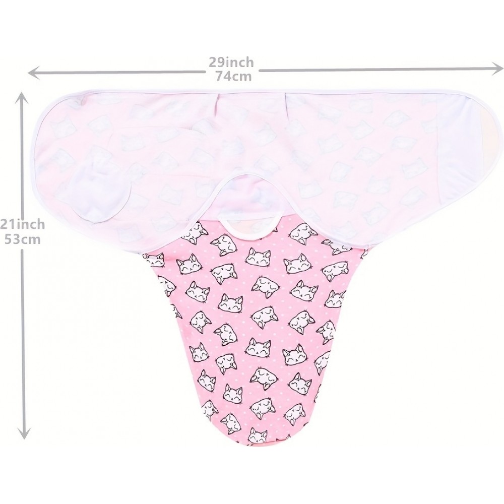 Couverture d'emmaillotage enveloppante sommeil pour bébé (0-3 mois) avec scratch velcro en coton doux - Love