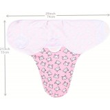 Couverture d'emmaillotage enveloppante sommeil pour bébé (0-3 mois) avec scratch velcro en coton doux - Points roses