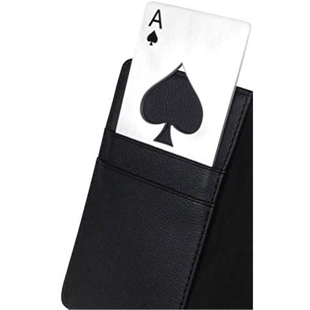 Flacher Aluminium Flaschenöffner im "Ace of spades" Poker Karte Design - Silber