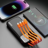 Dudao K6Pro power bank universelle 10000mAh batterie externe (USB + USB-C + Lightning) - Noir