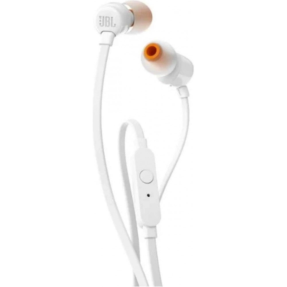 Écouteurs Intra-Auriculaires JBL T110 Filaires Mini Jack 3.5mm Audio Haute Qualité - Blanc