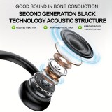 Ecouteurs à conduction osseuse Bluetooth sans fil véritable pour le sport - running - vélo - fitness - Noir