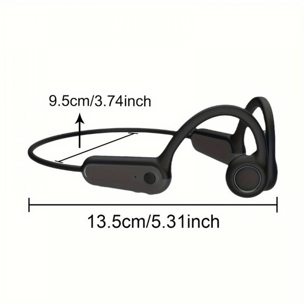 Ecouteurs à conduction osseuse Bluetooth sans fil véritable pour le sport - running - vélo - fitness - Noir
