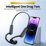 Ecouteurs à conduction osseuse Bluetooth sans fil véritable pour le sport - running - vélo - fitness - Noir