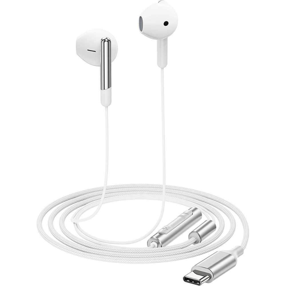 Écouteurs filaires USB-C avec microphone Acefast L3 - Blanc