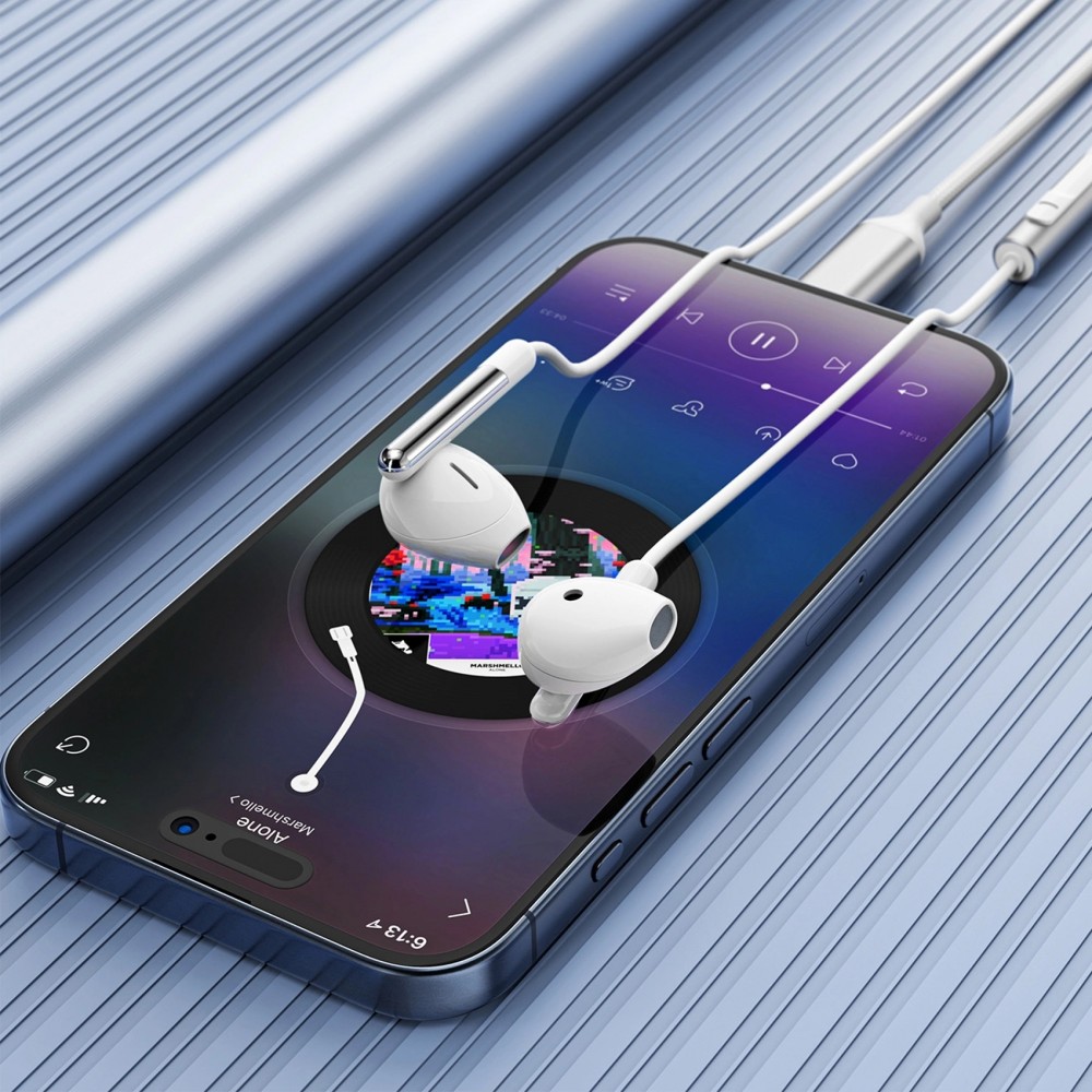 Écouteurs filaires USB-C avec microphone Acefast L3 - Blanc