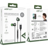Écouteurs intra-auriculaires filaires USB-C 1.2m Acefast L5 avec embouts en silicone - Noir