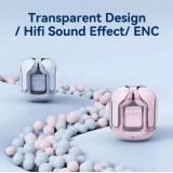 Ecouteurs sans fil Bluetooth 5.3 Crystal Pods TWS In-Ear transparents + affichage LED - Vert