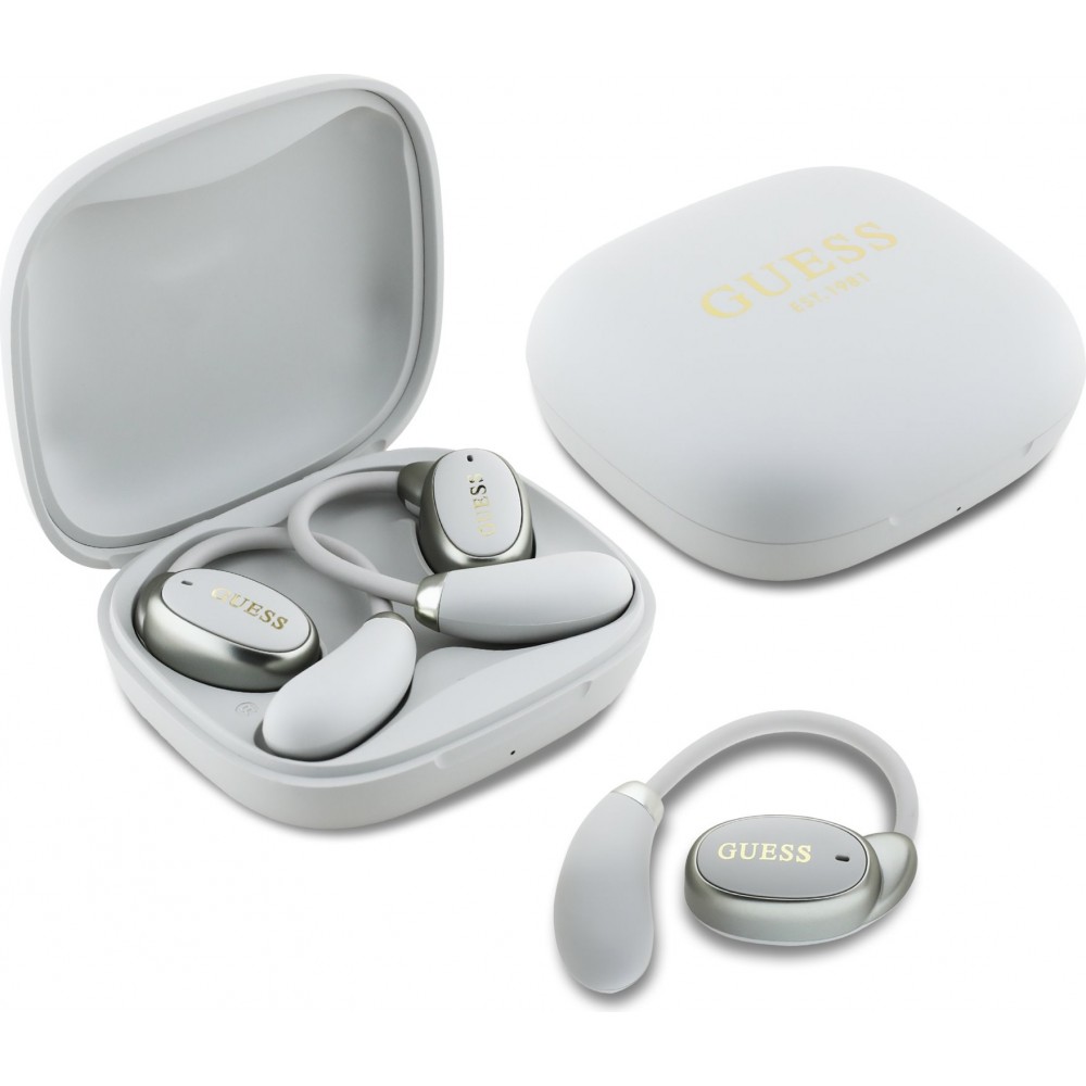 Ecouteurs sans fil Bluetooth Guess OWS à conduction osseuse satin soft touch - Beige