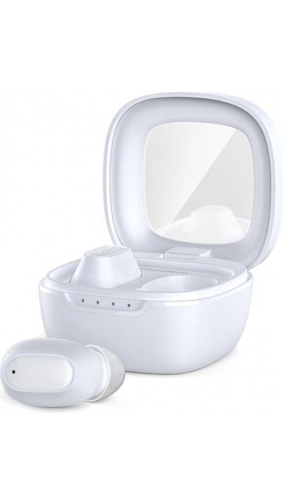 Kabellose TWS Bluetooth 5.3 Kopfhörer Choetech mit hochwertigem Audio und Ladebox - Weiß