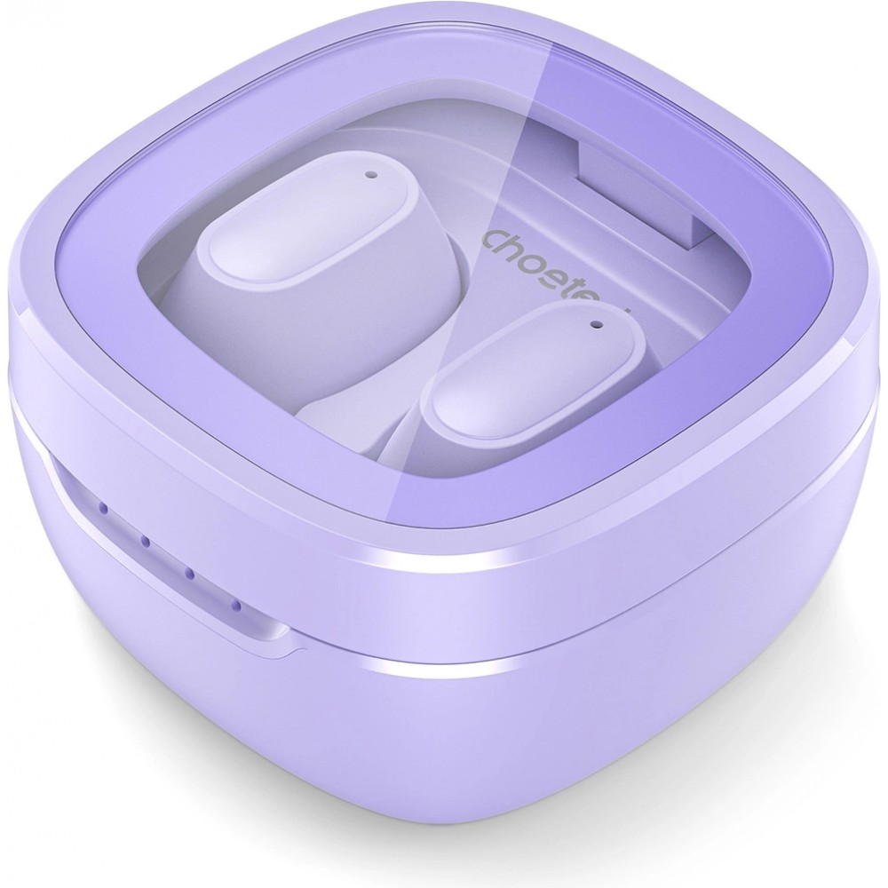 Écouteurs sans fil TWS Bluetooth 5.3 Choetech haute qualité audio avec boîte de chargement - Violet